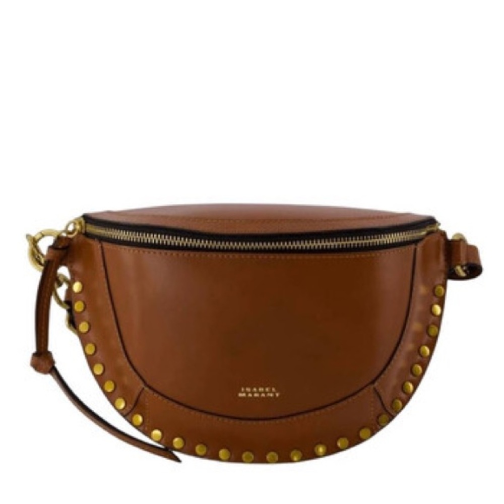 Isabel Marant Tan Leather Crossbody with Gold Accents